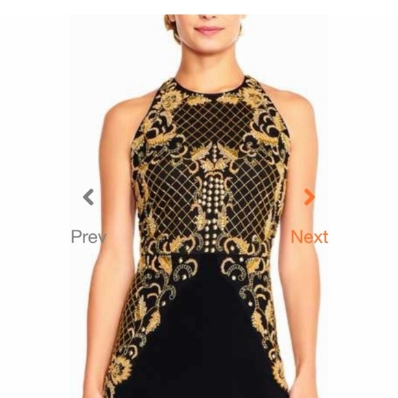 Adrianna Papell beaded sleeveless mermaid long dress - Picture 6 of 10